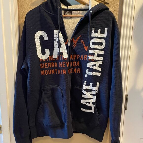 Expedition CA LAKE TAHOE Sherpa Lined Zip Up Mens Jacket L - Picture 4 of 16